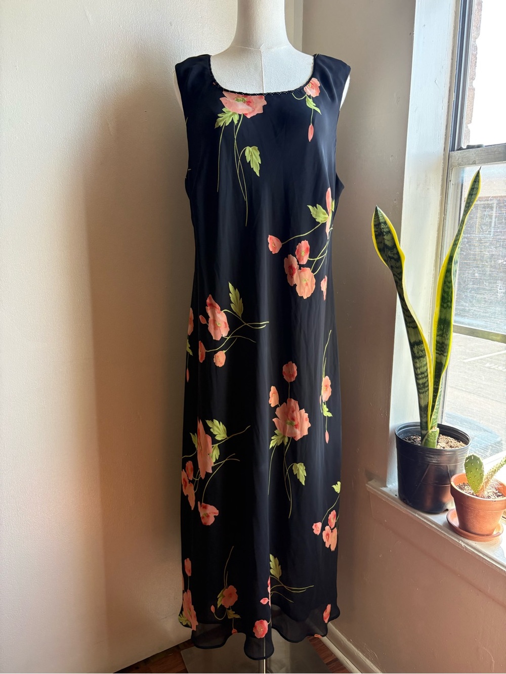 studio 1 floral sleeveless maxi dress